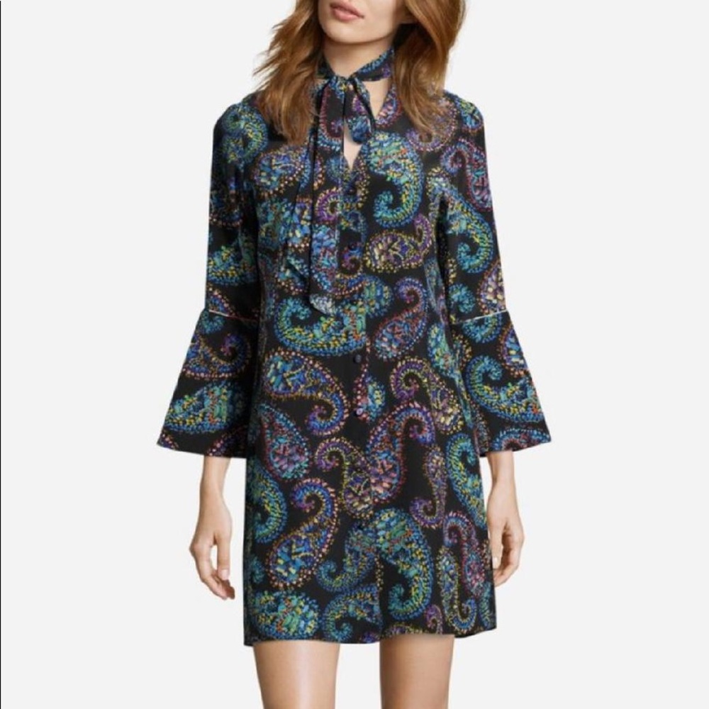 Printed Silk Shirt Dress